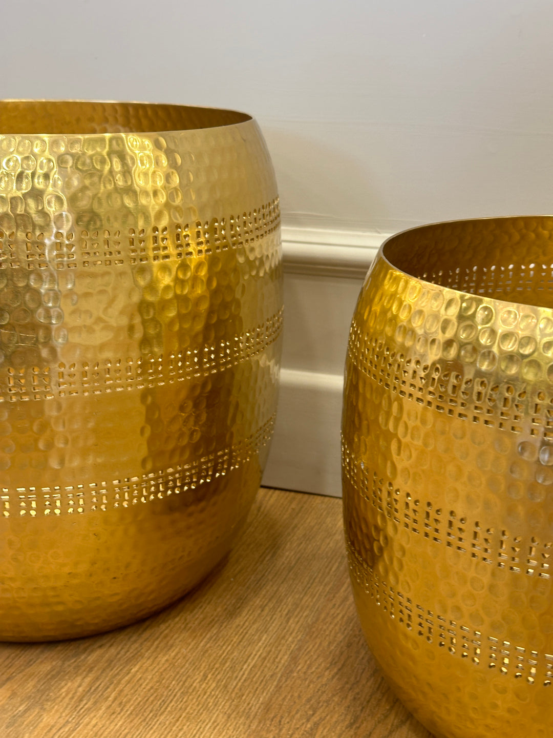 VASO-ORO-IN LATTA-LAVORATO A MANO-DISPONIBILE IN DUE DIMENSIONI.