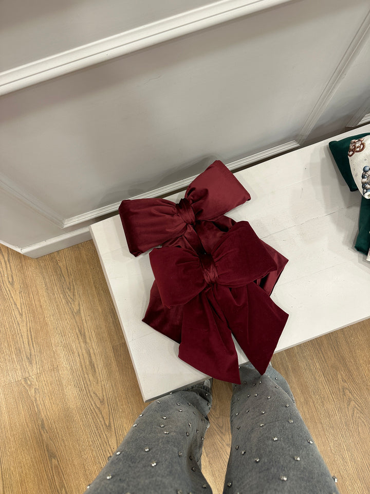 FIOCCO-IN-VELLUTO-PUNTALE-BOURDEAUX-DISPONIBILE IN DUE DIMENSIONI -40cm/30cm
