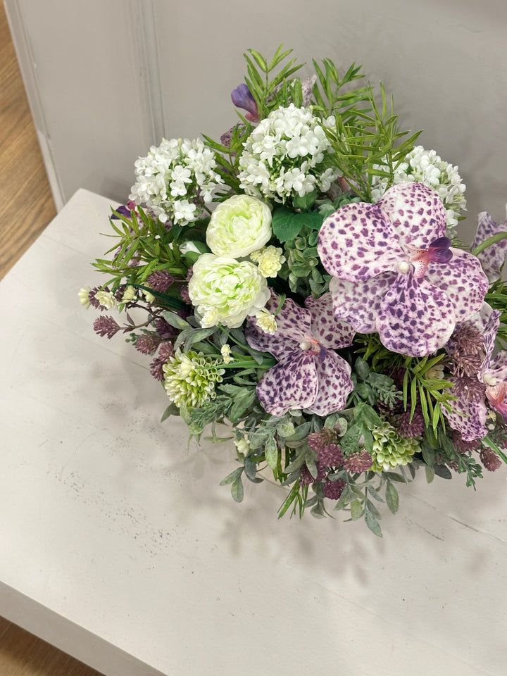 FLOVERY-BOX-COMPOSTA CON FIORI ARTIFICIALI--COLORI COME IN FOTO-H40cm