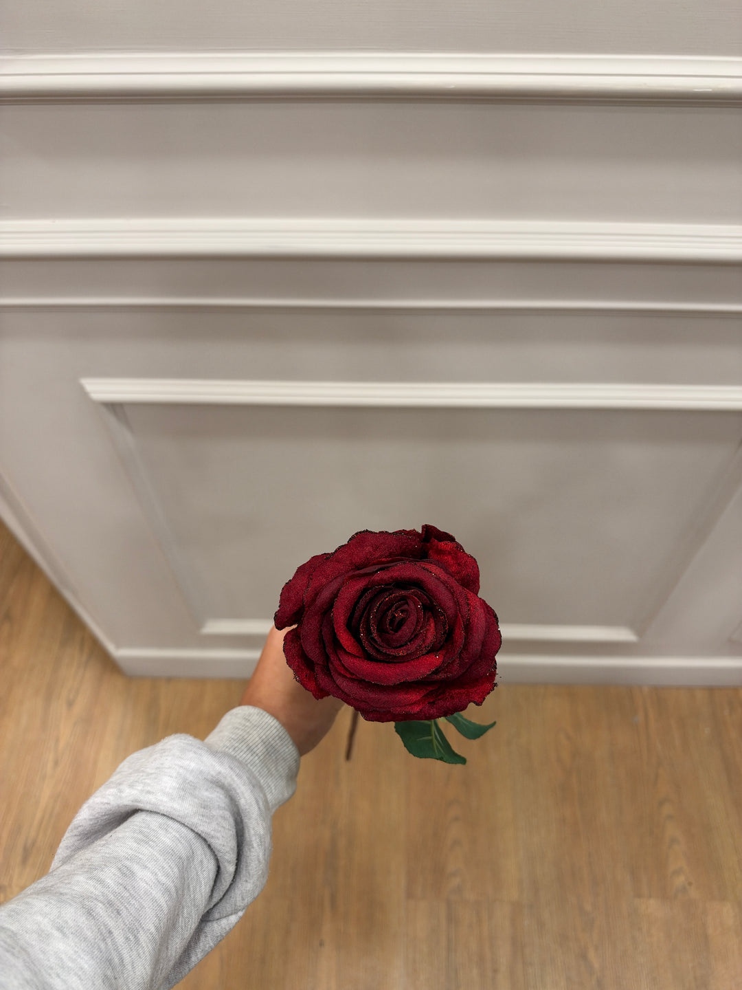 ROSA IN VELLUTO-BOURDEAUX-h68cm